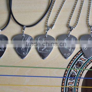 Latest Design Stainless Steel Teardrop Shaped Guitar Pick With Necklace