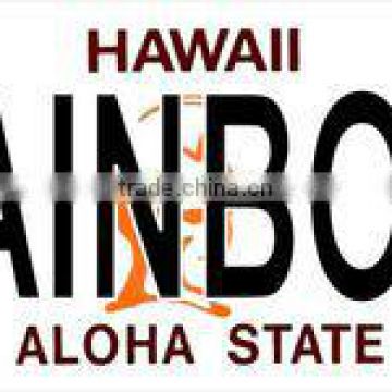 Hawaii Rainbow Photo License Plate