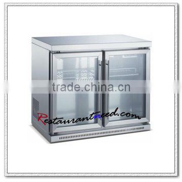 R185 Stainless Steel Fancooling 2 Refrigerated Glass Doors