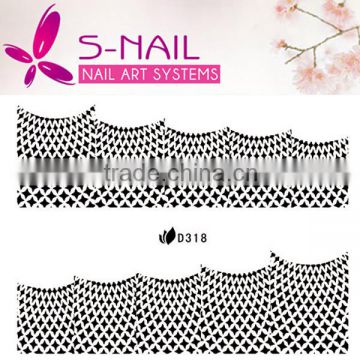 2016 High quality elegant real lace nail sticker 2D wedding nail wraps for bride