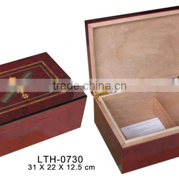 Antique unique design cigar humidor box,cigar wooden empty 50CT packing box wholesale