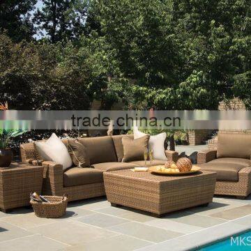 Luxury Design rattan garden sofa set- Popular EU design patio wicker sofa outdoor furniture