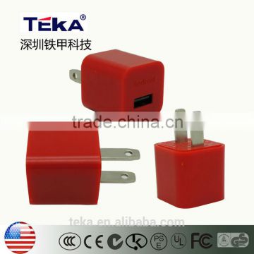 5V1A red mobile phone charger with over current protect