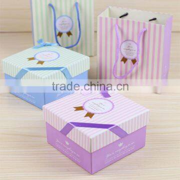 Fashion custom size paper bag and paper box sets