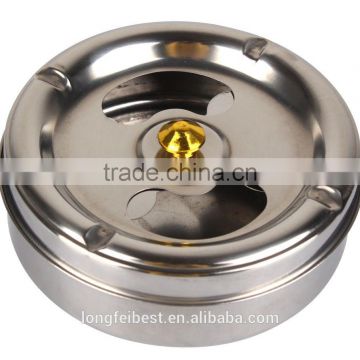 moveable lid hotel hot sales stainless steel ashtray bin/ metal cigar ashtray