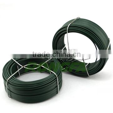 30m coiled green soft pvc coated wire for garden and agriculture