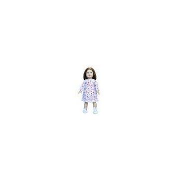 Cute Floral Pattern Nightdress with Rabbit Wool Slippers , 18 inch American Girl Dolls Clothing