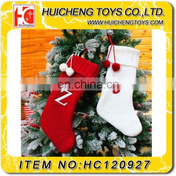 20-inch red / white candy bags Christmas stocking Christmas decorations