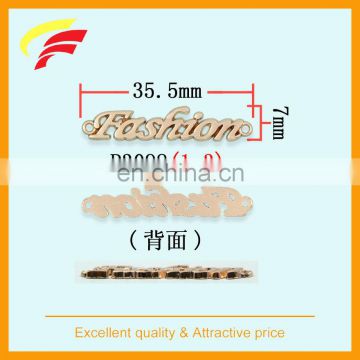 zinc alloy metal sewing label with 3D fashion logo