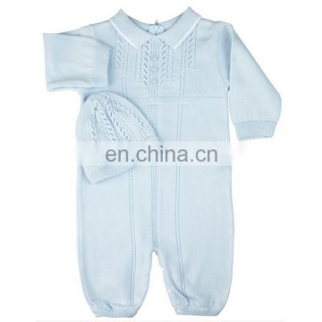 Wholesale Cute Infants Knitted Clothes Long Sleeve Autumn Winter Solid Color Baby Clothes Romper