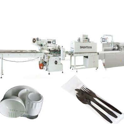 Round Disposable Paper Plates Pillow Shrink Wrap packing Machine