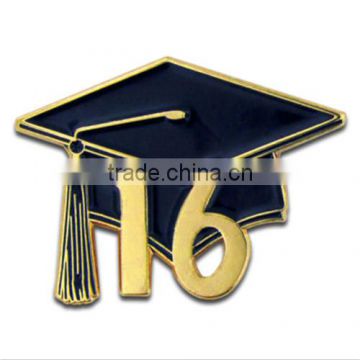 Factory Custom Made Class of 2016 Graduation Cap School Lapel Pin