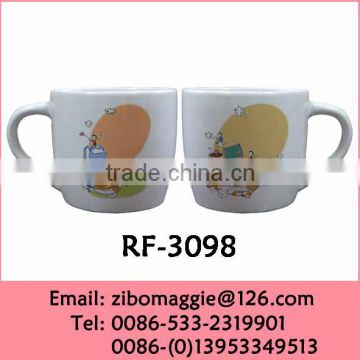 9oz Belly Shape Kids Daily Used Promotional Hot Sale Ceramic Soup Mugs Tableware