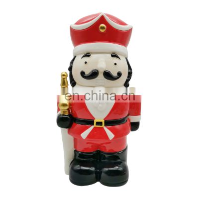 outdoor anamated ceramic christmas gift soldier nutcrackers decorations