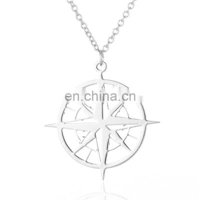 Punk Geometric Compss Necklace For Women Lover's Men Gift Tiny Round Compass Handmade Necklace Jewelry