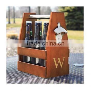 Wholesale Wooden Beer Bucket Drinks Holder, Cheap Wood 6 Bottles Beer Carrier, Wine Bucket Gift Box                        
                                                Quality Choice