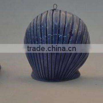 Marine series of embossed 3D ceramic home decor shell-shaped pendants