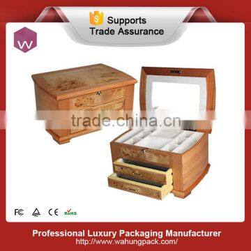 Classical unfinished wooden jewelry packaging