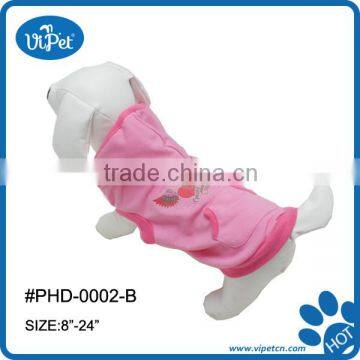 Pet hoody with pink angle pattern clothes