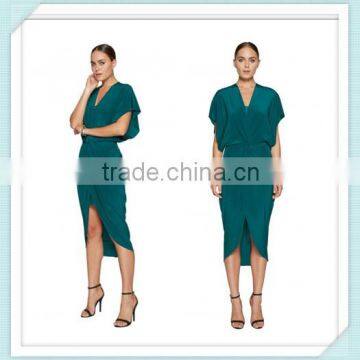 Lady's silk CDC plain dyed 2 sets fashion dress