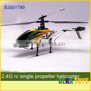 Hot selling 2.4G 4 channel big black rc single propeller helicopter
