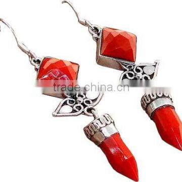 Make A Wish !! Red Dyed Ruby 925 Sterling Silver Earring Bezel Setting, Designer Pieces Silver Jewelry, Sterling Earrings