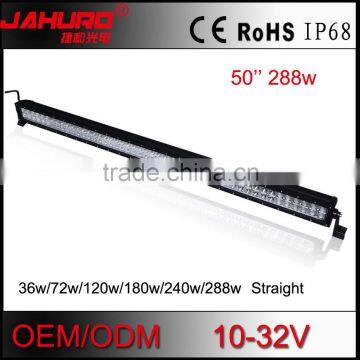 50 inch high lumen output 288w led light bar dual row straight led light bar with normal reflector