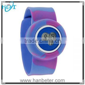 2014 latest hot sale unisex vogue colorful silicone slap watch digital multimedia watch