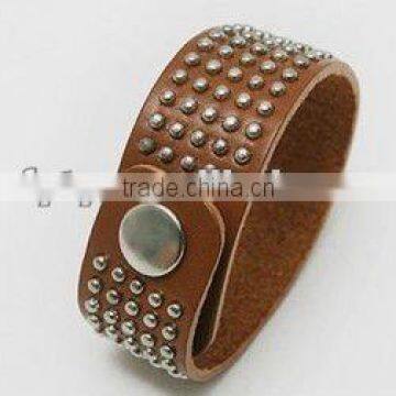 Hot selling rhinestone leather bracelet
