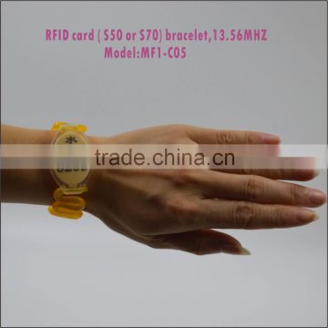 MF1-C05 High Quality RFID Silicon Bracelet Wrist Tag UHF Wristband