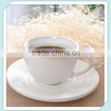 200ml ceramic coffee mug with saucer and bird in handle