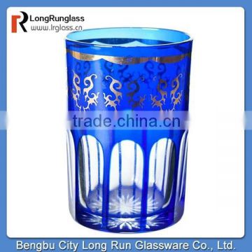LongRun alibaba new product for 2015 sapphire totem pattern wine glasses whisky glass cup