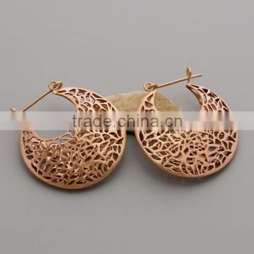 rose gold plated silver earings