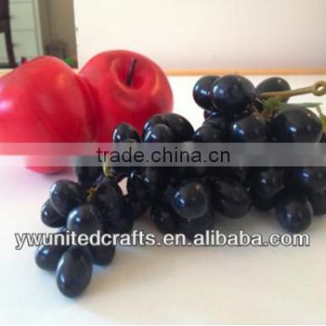 Decorative Wooden Apples and Vintage Rubberized Plastic Cluster Grapes