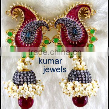 Long Enamel Jhumki Earring