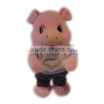 Singing musical plush pig toy