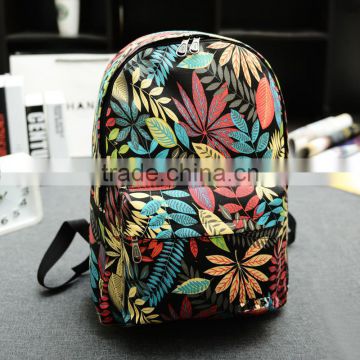 Factory direct wholesale brand Harajuku backpack canvas bag hit Korean maple leaf color for men and women students