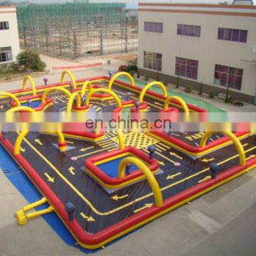 Hot sale go kart track inflatable track inflatable race track