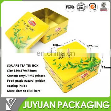 2015 hot saled square tea tin box for tea packing