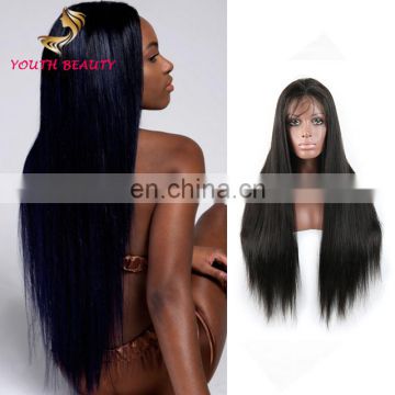 Life service 100% human BRAZILIAN human virgin 9A grade lace front wig in silky straight style cuticle aligned hair