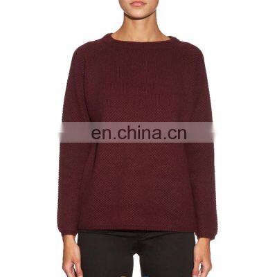 women's crew neck 100% merino wool jumper wholesale