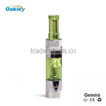 100% no burning taste Gemini Clearomizer , Long lifespan clearomizer dual coils and 2.0 ohm