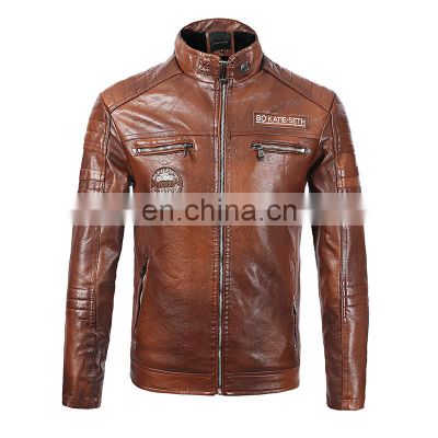 2021 Leather Jackets for Men leather Jacket Mens PU Leather Winter / Warm / Windproof / Water-resistance