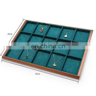 Hot sale cheap but luxury  wood paint slots ring or   necklace or  earrings storage box  display showcase