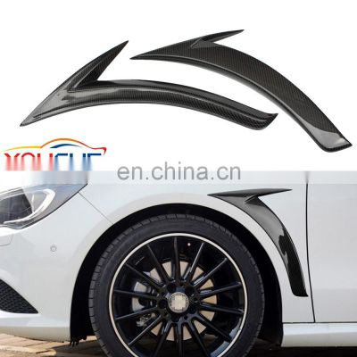 Carbon fiber side fender trim bumper splitter side vent for Mercedes CLA class W117 2014+