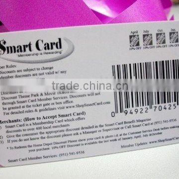 promotional pvc barcode card with 128 code