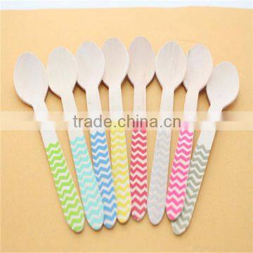 Boutique Party Supplies Partyware Disposable Chevron Wooden Spoons