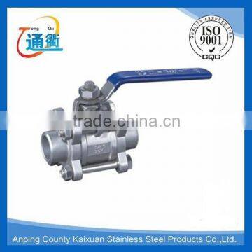 made in china casting threaded stainless steel 3pc ball valve