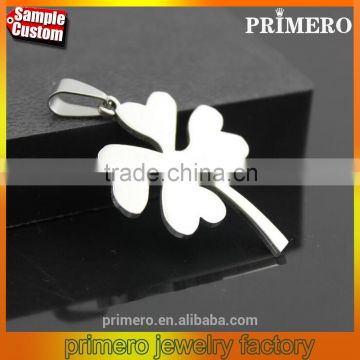 Wholesale New Jewelry Classic Charm Silver Clover Stainless Steel Necklaces & Pendants Gift