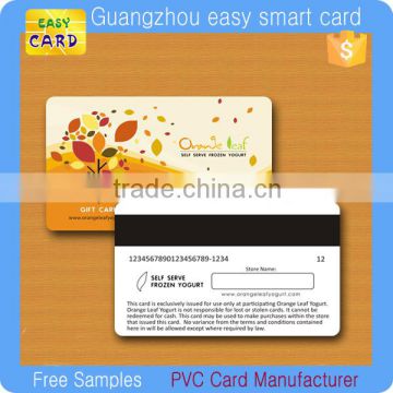 Full colour printing credit size plastic membership card with serial number